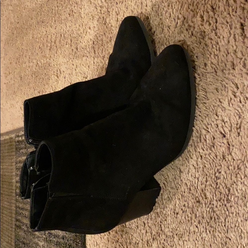 Black booties, size 10